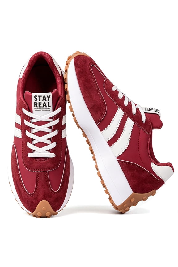 Casual Sneakers for Women Lightweight Non-Slip Fashion Sneakers with Memory Foam Insole Womens Platform Shoes for Everyday Wear