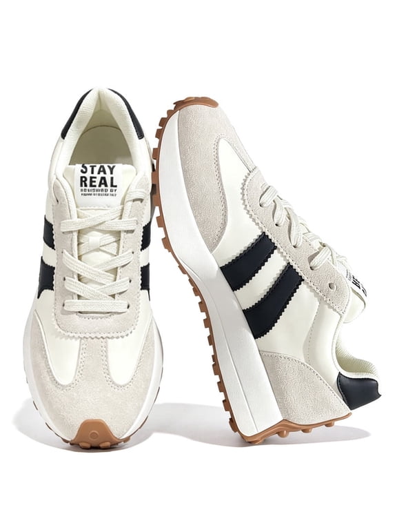 Casual Sneakers for Women Lightweight Non-Slip Fashion Sneakers with Memory Foam Insole Womens Platform Shoes for Everyday Wear