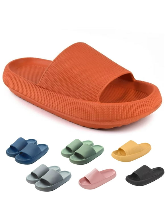 BERANMEY Comfort Non-Slip Lightweight Cloud Slippers for Women and Men Pillow House Slippers Shower Shoes Indoor Slides Bathroom Sandals Ultimate Thick Sole for Slippers for Women Indoor Easy to Clean