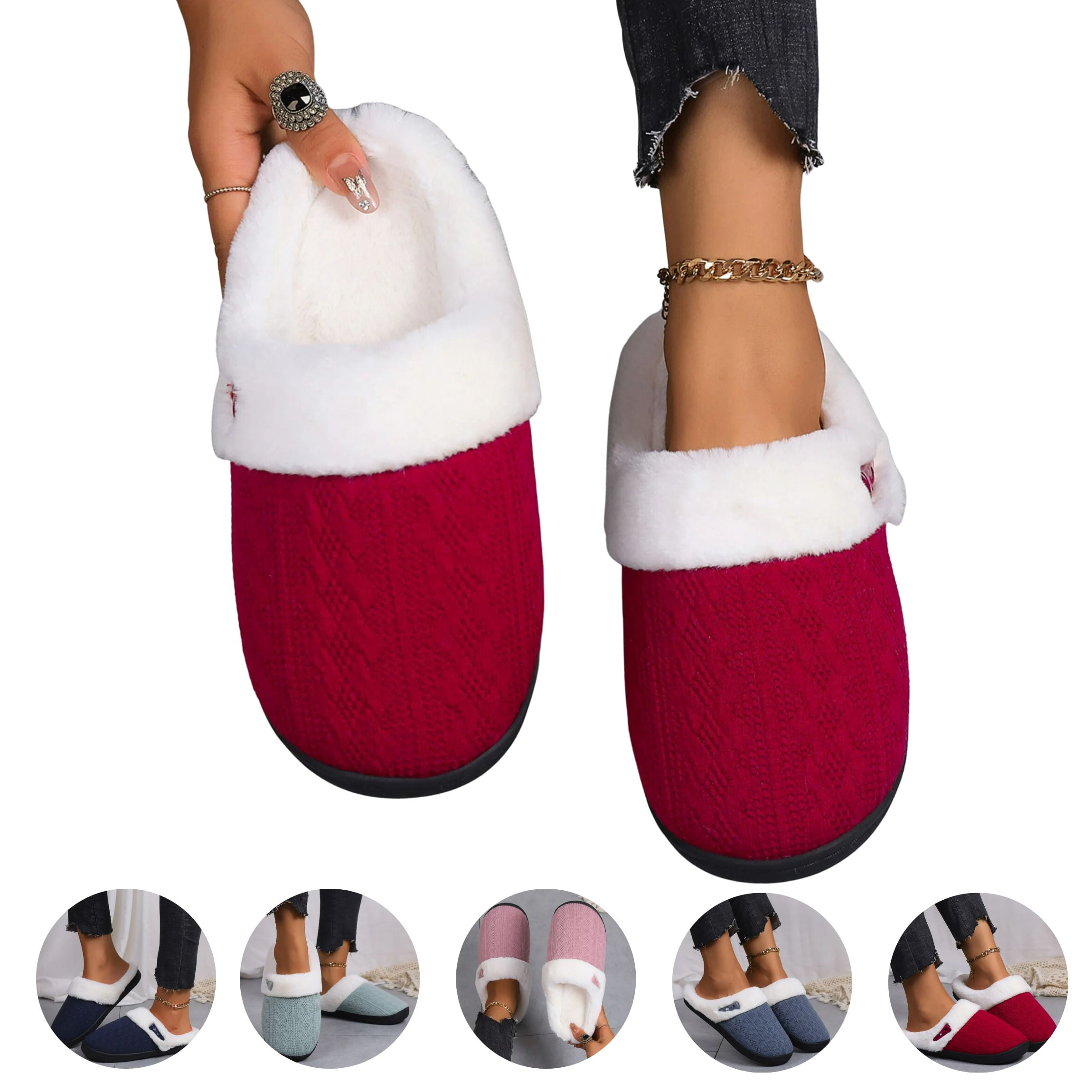 BERANMEY Comfy Slippers for Women Indoor Fluffy Women's Slip on Fuzzy