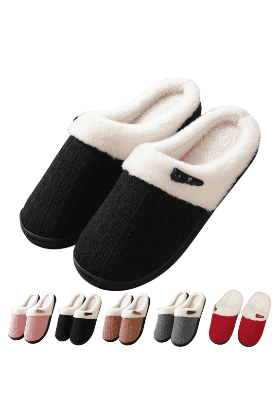Comfy Slippers for Women Indoor Fluffy Women's Slip on Fuzzy House Slippers Memory Foam Slippers Scuff Outdoor Indoor Warm Plush Bedroom Shoes with Faux Fur Lining