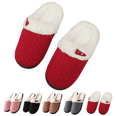 BERANMEY Comfy Slippers for Women Indoor Fluffy Women's Slip on Fuzzy House Slippers Memory Foam Slippers Scuff Outdoor Indoor Warm Plush Bedroom Shoes with Faux Fur Lining