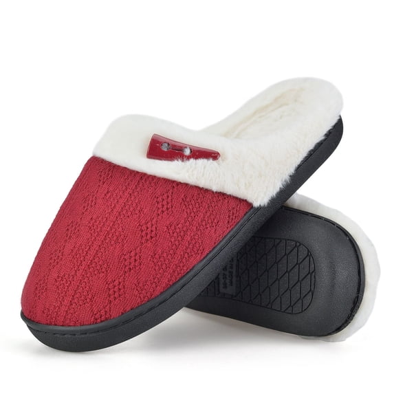 BERANMEY Comfy Slippers for Women Indoor Fluffy Women's Slip on Fuzzy House Slippers Memory Foam Slippers Scuff Outdoor Indoor Warm Plush Bedroom Shoes with Faux Fur Lining