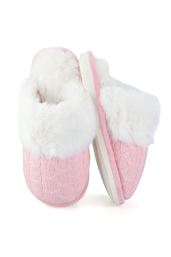 Comfy Slippers for Women Fuzzy House Shoes with Memory Foam, Warm Faux Fur Lining & Non-Slip Sole for Indoor Outdoor Bedroom and Bathroom