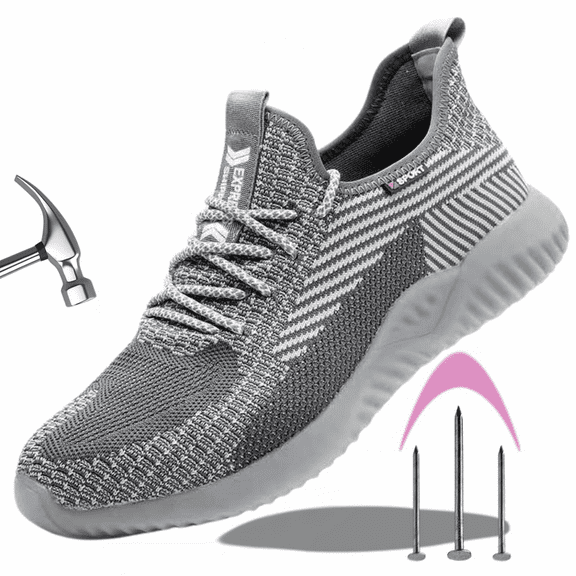 BERANMEY Composite Toe Safety Work Shoes for Men and Women Lightweight Steel Toe Safety Shoes Non Slip Men's Work Boots Waterproof Puncture Proof Industrial Construction Sneakers