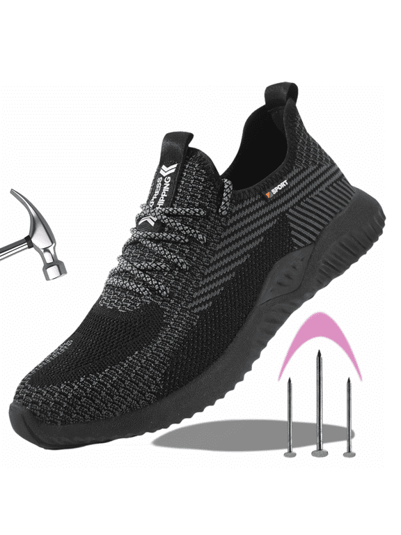 Composite Toe Safety Work Shoes for Men and Women Lightweight Steel Toe Safety Shoes Non Slip Men's Work Boots Waterproof Puncture Proof Industrial Construction Sneakers