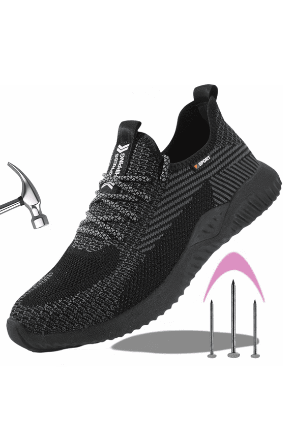 Composite Toe Safety Work Shoes for Men and Women Lightweight Steel Toe Safety Shoes Non Slip Men's Work Boots Waterproof Puncture Proof Industrial Construction Sneakers