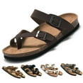 thumbnail image 1 of BERANMEY Cork Footbed Sandals for Women With Comfort Flat Slide Sandals Cork Footbed 2 Straps Adjustable Buckle Slip on Sandals with Comfort Arch Support for Slipper Couple Sandals Unisex Sandals, 1 of 8