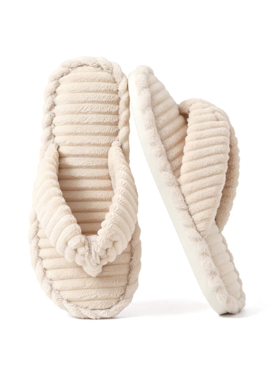 Cozy Open Toe Slippers for Women Men Throng Slide Ultla Warm Fuzzy House Slippers Skin Friendly Slip-on Non slip Sole Flip Flop Slipper Comfortable Lightweight for Indoor Outdoor Daliy Wear