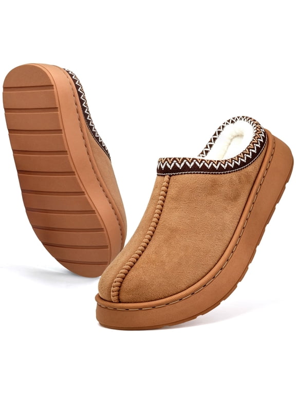 Cozy Platform Fuzzy Slippers for Women and Men Short Ankle Slippers with Anti-Slip Sole Lined with Warm Furry Perfect for Indoor & Outdoor Use