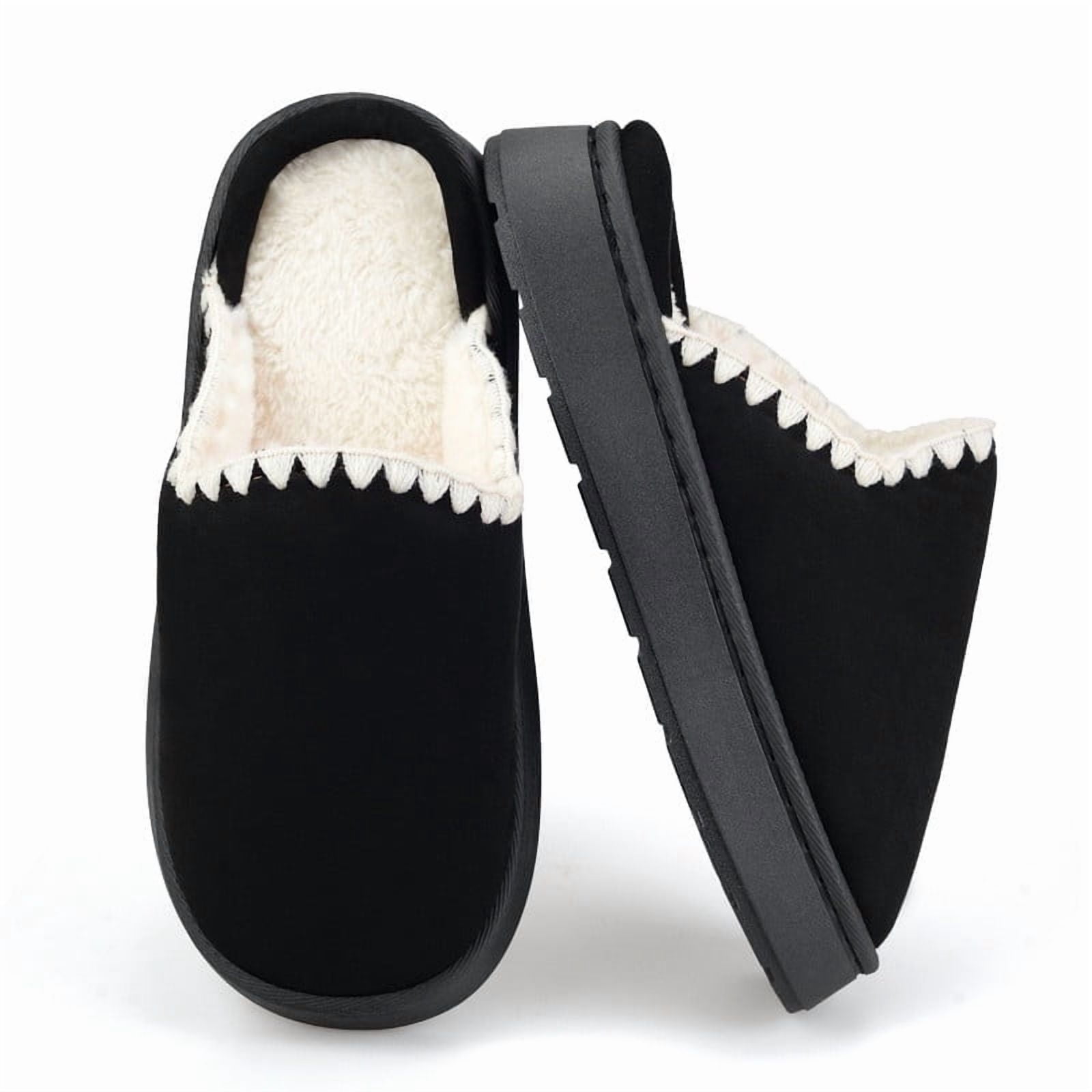 BERANMEY Cozy Platform Fuzzy Slippers, Faux Fur Lined, Anti  display picture 1