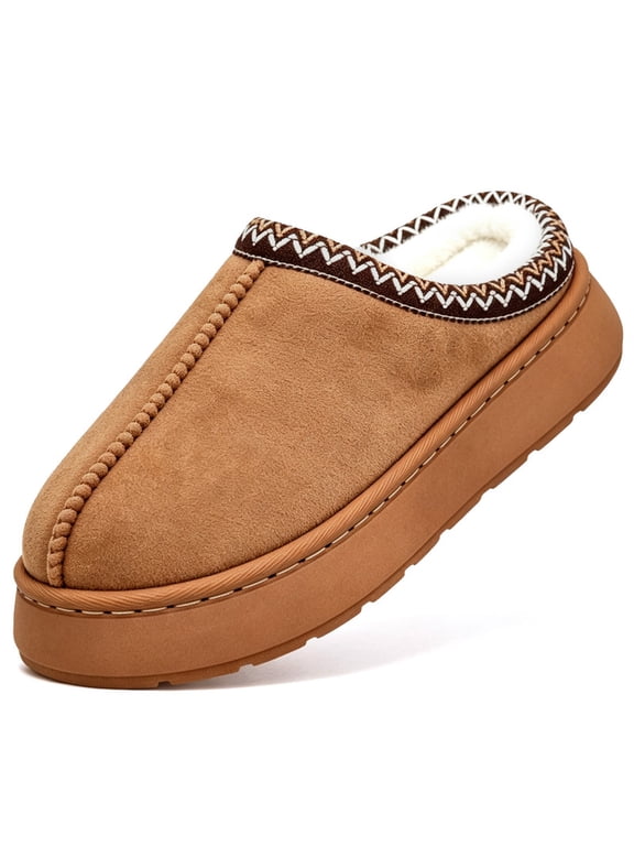 Cozy Platform Fuzzy Slippers for Women and Men Short Ankle Slippers with Anti-Slip Sole Lined with Warm Furry Perfect for Indoor & Outdoor Use