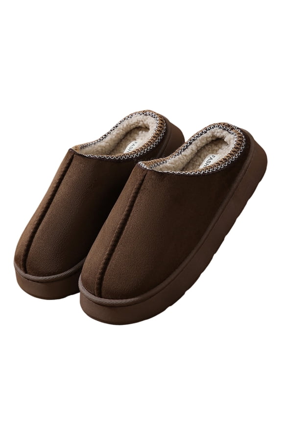Cozy Platform Fuzzy Slippers for Women and Men Short Ankle Slippers with Anti-Slip Sole Lined with Warm Furry Perfect for Indoor & Outdoor Use