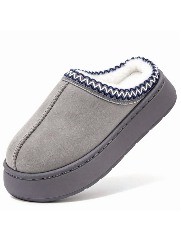 Cozy Platform Fuzzy Slippers for Women and Men Short Ankle Slippers with Anti-Slip Sole Lined with Warm Furry Perfect for Indoor & Outdoor Use