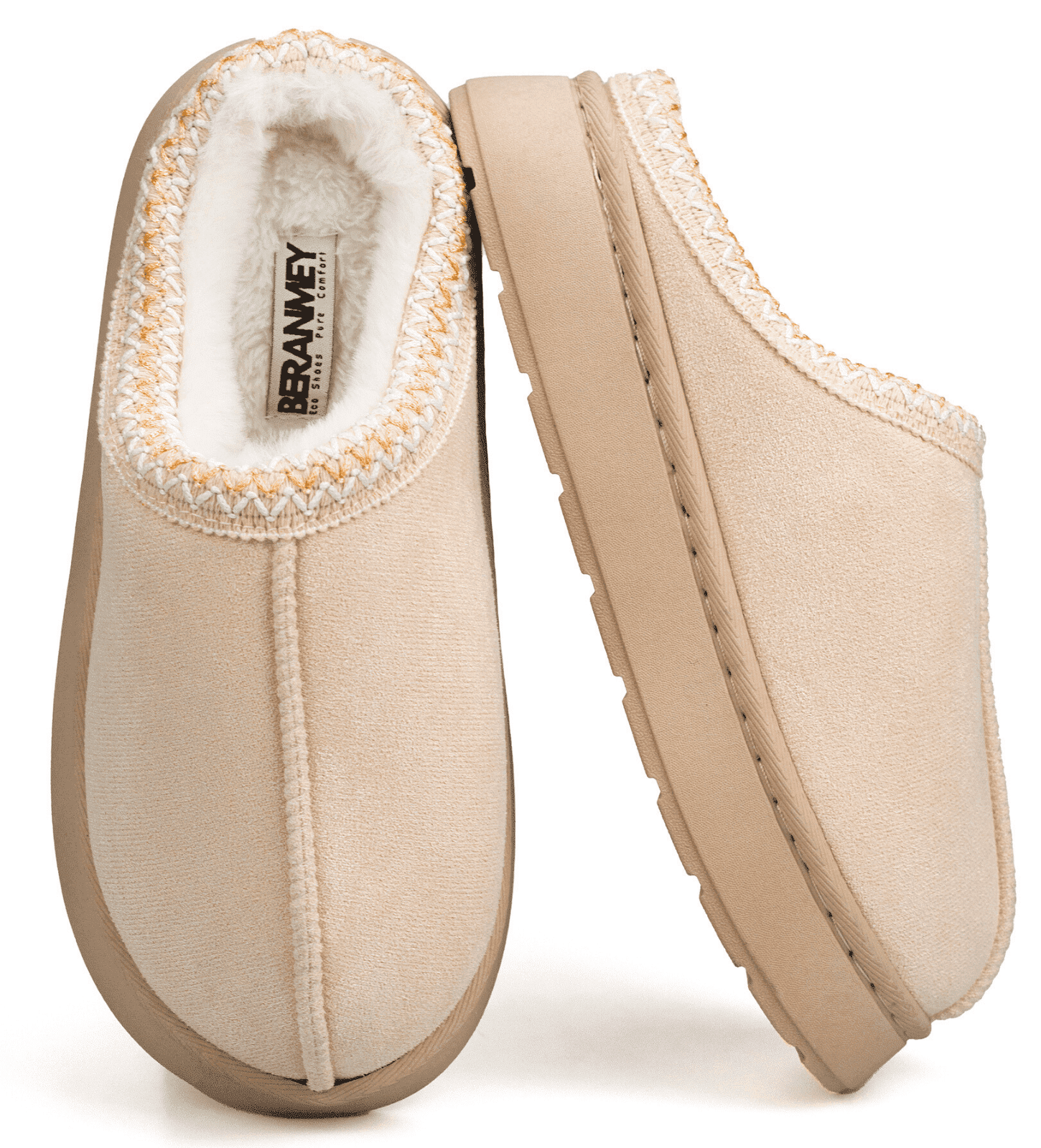 Walmart Saving of  Walmart Black Friday Deals 2025 - BERANMEY Cozy Platform Fuzzy Slippers, Unisex Ankle Design, Warm Furry Lining, Indoor Outdoor Use
