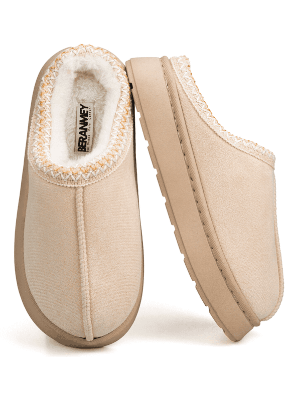 Cozy Platform Fuzzy Slippers for Women and Men Short Ankle Slippers with Anti-Slip Sole Lined with Warm Furry Perfect for Indoor & Outdoor Use
