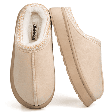 BERANMEY Cozy Platform Fuzzy Slippers for Women and Men Short Ankle Slippers with Anti-Slip Sole Lined with Warm Furry Perfect for Indoor & Outdoor Use