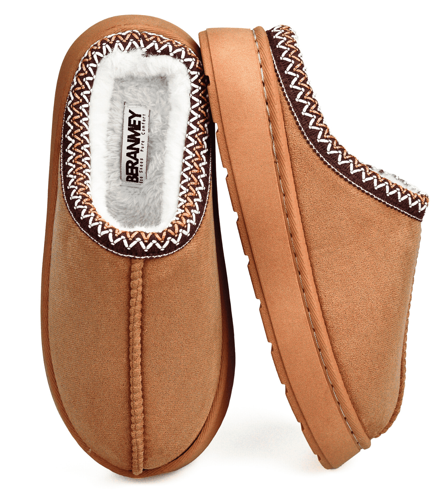 Walmart Saving of  Walmart Black Friday Deals 2025 BERANMEY Cozy Fuzzy Slippers, Short Ankle Design, Anti-Slip EVA Sole, Warm Faux Fur Lined