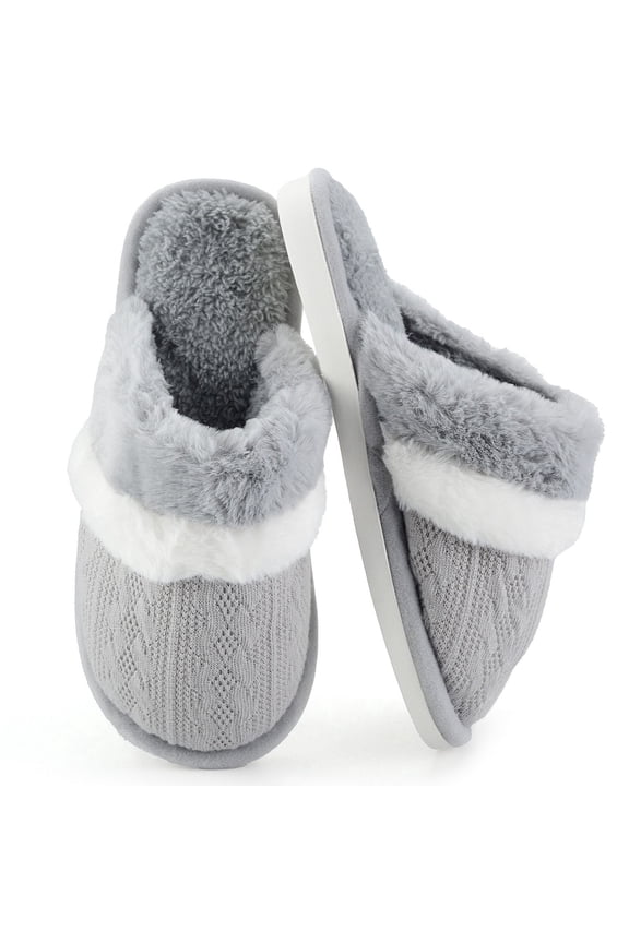Cozy Slippers for Women House Shoes with Memory Foam Insoles Soft Fuzzy Cozy Indoor & Outdoor Anti Skid Rubber Sole Great Gift for Mom Girlfriend Ladies
