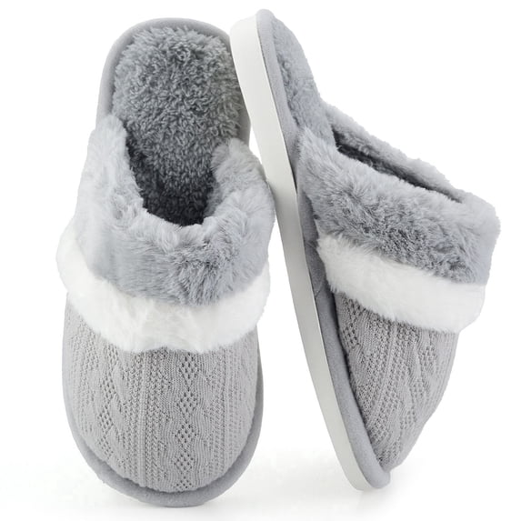 BERANMEY Cozy Slippers for Women House Shoes with Memory Foam Insoles Soft Fuzzy Cozy Indoor & Outdoor Anti Skid Rubber Sole Great Gift for Mom Girlfriend Ladies