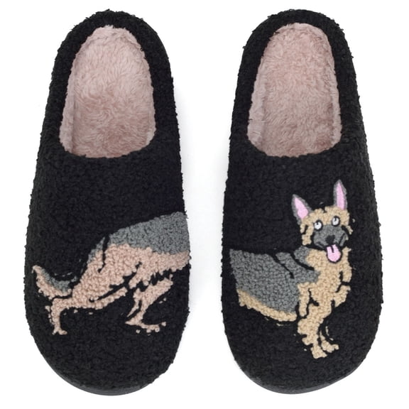 BERANMEY Cute Animal Puppy Butterfly Dogs Slippers for Women Perfect Soft Plush Comfy Warm Slip-On Slippers fo Women Indoor Fluffy House Slippers for Women and Men Non-slip Fuzzy Flat Slides