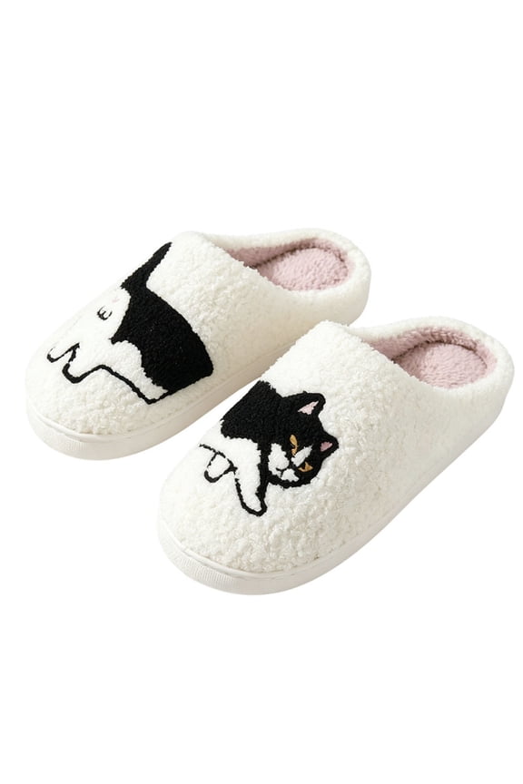Cute Animal Slippers for Women Perfect Soft Plush Comfy Warm Slip-On Womens Slippers Indoor Fluffy House Slippers for Women and Men Non-slip Fuzzy Flat Slides