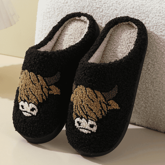 BERANMEY Cute Animal Slippers for Women Perfect Soft Plush Comfy Warm Slip-On Womens Slippers Indoor Fluffy House Slippers for Women and Men Non-slip Fuzzy Flat Slides