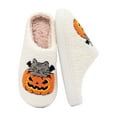thumbnail image 1 of BERANMEY Halloween Slippers for Women Perfect Soft Plush Comfy Warm Slip-On Cute Womens Slippers Indoor Fluffy House Slippers for Women and Men Non-slip Fuzzy Flat Slides, 1 of 11