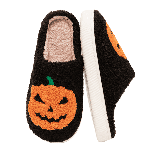 BERANMEY Halloween Slippers for Women Perfect Soft Plush Comfy Warm Slip-On Cute Womens Slippers Indoor Fluffy House Slippers for Women and Men Non-slip Fuzzy Flat Slides