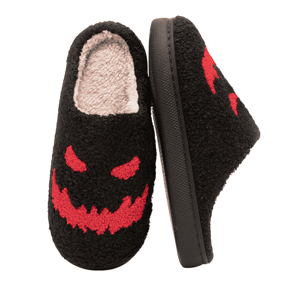 BERANMEY Halloween Slippers for Women Perfect Soft Plush Comfy Warm Slip-On Cute Womens Slippers Indoor Fluffy House Slippers for Women and Men Non-slip Fuzzy Flat Slides