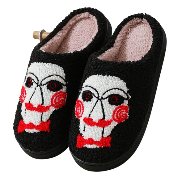 BERANMEY Halloween Slippers for Women Perfect Soft Plush Comfy Warm Slip-On Cute Womens Slippers Indoor Fluffy House Slippers for Women and Men Non-slip Fuzzy Flat Slides