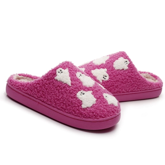 BERANMEY Halloween Slippers for Women Perfect Soft Plush Comfy Warm Slip-On Cute Womens Slippers Indoor Fluffy House Slippers for Women and Men Non-slip Fuzzy Flat Slides
