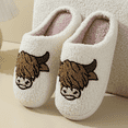 thumbnail image 1 of BERANMEY Cute Smile Cowboy Slippers for Women Perfect Soft Plush Comfy Warm Slip-On Western Boots Slippers fo Women Indoor Fluffy House Slippers for Women and Men Non-slip Fuzzy Flat Slides, 1 of 7