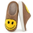 thumbnail image 1 of BERANMEY Cute Smile Face Slippers for Women Perfect Soft Plush Comfy Warm Slip-On Happy Face Slippers fo Women Indoor fluffy Smile House Slippers for Women and Men Non-slip Fuzzy Flat Slides, 1 of 9