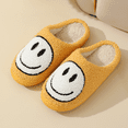 thumbnail image 1 of BERANMEY Cute Smile Face Slippers for Women Perfect Soft Plush Comfy Warm Slip-On Happy Face Slippers fo Women Indoor fluffy Smile House Slippers for Women and Men Non-slip Fuzzy Flat Slides, 1 of 17