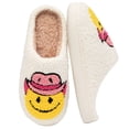 thumbnail image 1 of BERANMEY Cute Smile Face Slippers for Women Perfect Soft Plush Comfy Warm Slip-On Happy Face Slippers fo Women Indoor fluffy Smile House Slippers for Women and Men Non-slip Fuzzy Flat Slides, 1 of 9