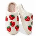 thumbnail image 1 of BERANMEY Cute Fruits Print Slippers for Women Soft Plush Comfy Warm Slip-On Womens Slippers Indoor Fluffy House Slippers for Women and Men Non-slip Fuzzy Flat Slides, 1 of 9