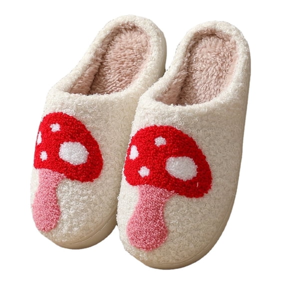 BERANMEY Cute Valentine's Day Slippers for Women Soft Plush Comfy Warm Slip-On Heart Love Couple Slippers fo Women Indoor Fluffy House Slippers for Women and Men Non-slip Fuzzy Flat Slides
