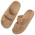 thumbnail image 1 of BERANMEY Double Buckle Adjustable Slides Sandals for Women and Men Casual Pillow Slippers for Women EVA Flat Slides Sandals, 1 of 6