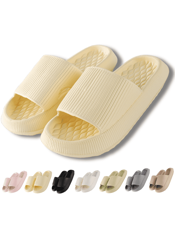 EVA Soft Comfort Slippers for Women and Men Slides Sandals for Women Cloud Slippers with Thick Sole Non-Slip Indoor and Bathroom Sandals for Ultimate Comfort