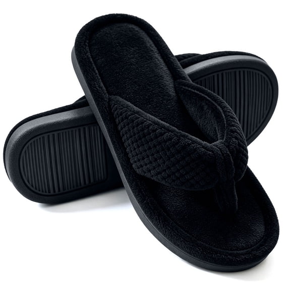 BERANMEY Flip Flop Slippers for Womens Mens Comfortable Open Toe Memory Foam Womens Slippers Slip-On Lightweight Cozy House Slippers Anti-slip Sole for Bedroom Indoor