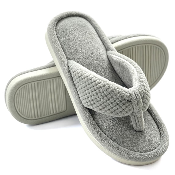 BERANMEY Flip Flop Slippers for Womens Mens Comfortable Open Toe Memory Foam Womens Slippers Slip-On Lightweight Cozy House Slippers Anti-slip Sole for Bedroom Indoor