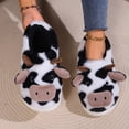 thumbnail image 1 of BERANMEY Fuzzy Cartoon Cow Cotton Slippers, Winter Indoor Outdoor Slippers for Women Funny Slippers for Women and Men, 1 of 8