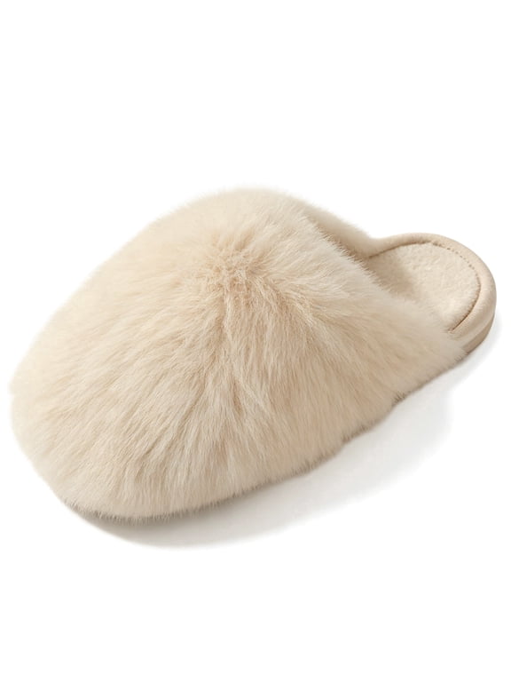 Fuzzy Slippers for Womens Closed Toe Womens Slippers Ultra Fluffy Plush Warm House Slippers for Women Indoor Bedroom Slippers Non Slip Cozy Winter Lounge Slippers