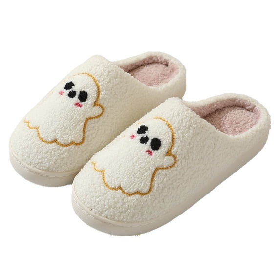 BERANMEY Halloween Slippers for Women Perfect Soft Plush Comfy Warm Slip-On Cute Womens Slippers Indoor Fluffy House Slippers for Women and Men Non-slip Fuzzy Flat Slides