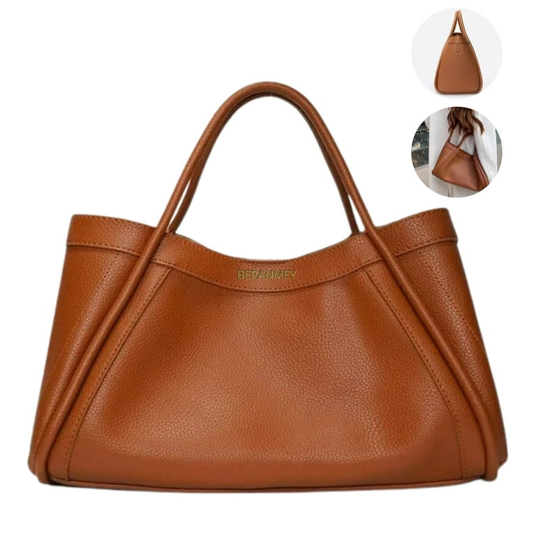 BERANMEY Large Capacity Work Vegan Leather Tote Bags For Women Travel Large  Casual Crossbody Handbag for Women Work Extra Large Brown Gift Bags For