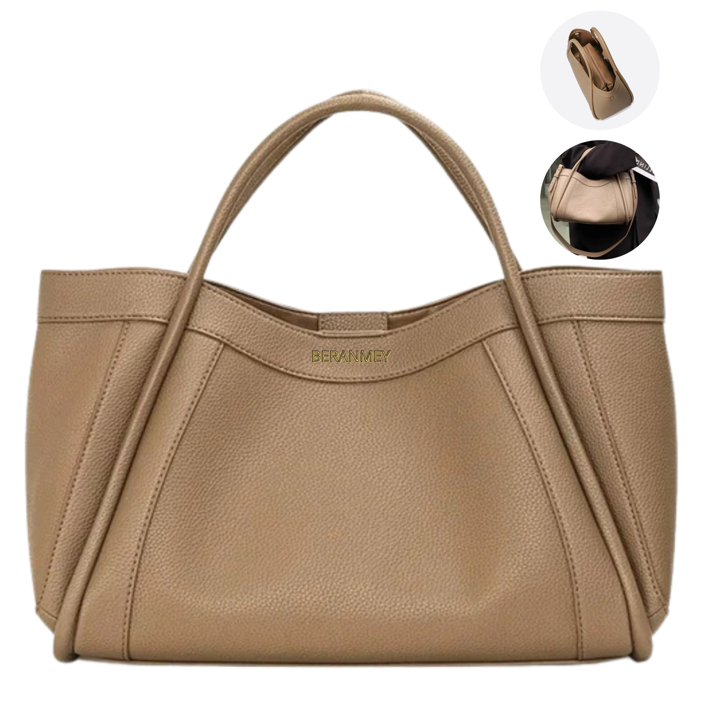 BERANMEY Large Capacity Work Vegan Leather Tote Bags For Women