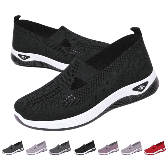 BERANMEY Lightweight Breathable Mesh Running Shoes Knit Comfortable Flexible Slip-On Sneakers for Women Stylish Casual Footwear for Tennis Walking & Running