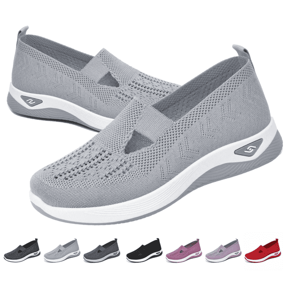BERANMEY Lightweight Breathable Mesh Running Shoes Knit Comfortable Flexible Slip-On Sneakers for Women Stylish Casual Footwear for Tennis Walking & Running