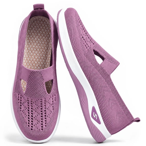 BERANMEY Lightweight Breathable Mesh Running Shoes Knit Comfortable Flexible Slip-On Sneakers for Women Stylish Casual Footwear for Tennis Walking & Running